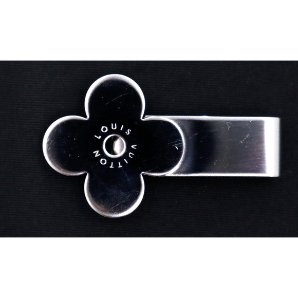 Louis Vuitton Money Clip Flower Monogram Stainless Steel Vintage Authentic EUC - Picture 2 of 7